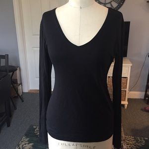 LOGG H&M Basic Deep V Long Sleeve Tee